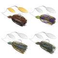 MadBite by KastKing Spinnerbait Fishing Lures, Bass Trout Salmon Walleye Stainless Steel Spinner Baits Kit, Saltwater Freshwater, 4 pcs - color: Muddy Water - Double Willow, size: 3/8oz