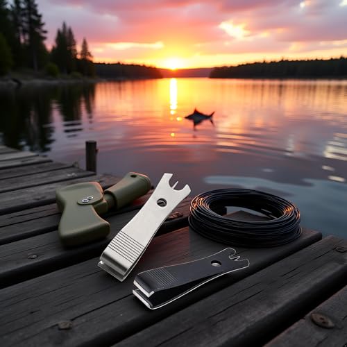 2Pcs Fishing Line Cutter Nipper with Hook Eye Cleaner Pin Stainless Steel Fishing Line Scissors Cutting Tool Fishing Line Cutter Nipper with Hook Eye Cleaner Pin Multi Functional Accessories