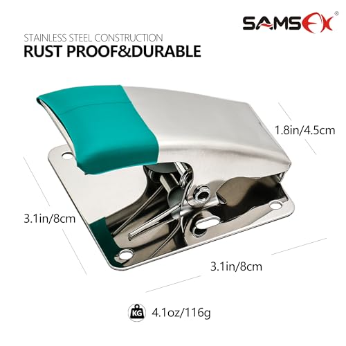 SAMSFX Fish Cleaning Board Tools - Fillet Clamp w/Screws Deep-Jaw Fish Tail Clip Board for Scaling Table Bait with Green Grip - color: Fish Clamps with Green Grip