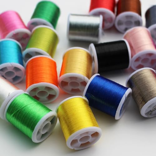 Tigofly 20 Colors 40 Yards Fly Tying Thread Assortment Floss 300D Silky Yarns Salmon Trout Fly Fishing Tying Line Materials