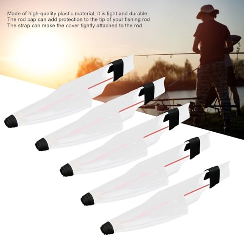 ‌5PCS Telescopic Fishing Rod Tip Caps PVC Rod Pole Top Cover Guards for Sea Fishing Rods Accessory - size: 22×5.2cm