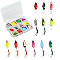 Doukado Premium Quality Fishing Lures, 12 Trout Spoons with Tackle Box, Versatile Fishing Gear for Anglers