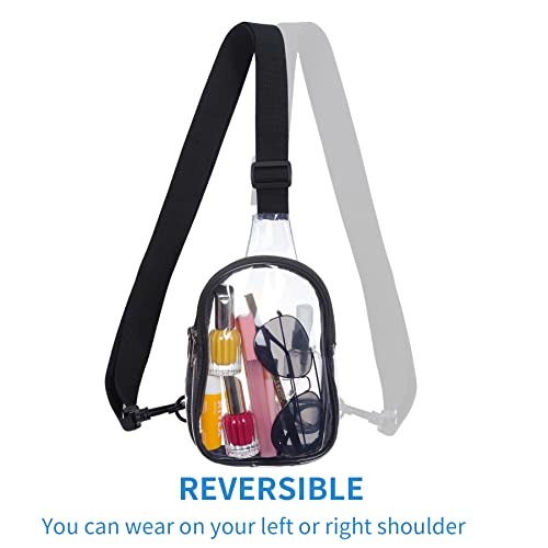 Mini Clear Bag Stadium Approved, Clear Sling Bag Crossbody Bags Fanny Pack, Concert Purse Belt Chest Bags Stadium Approved for Women