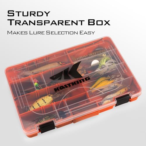 KastKing Tackle Boxes, Plastic Box, Plastic Storage Organizer Box with Removable Dividers - Fishing Tackle Storage - Box Organizer - 2 Packs /4 Packs Tackle Trays - Parts Box - color: Orange Camouflage, size: 3600(2Pack)