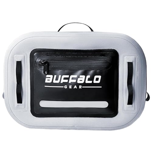 Waterproof Submersible Fanny Pack,Large Fly Fishing Waist Pack 8.9L Submersible lumbar pack with Airtight Zipper,Grey - color: Grey