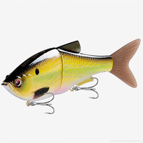LITTMA Shiner Glide Slow Sinking Glide Baits, Subtle S-Curve Action Jointed Swimbait - Midwest, South Lakes, Rivers, Freshwater Lure for Bass, Trout, Pike - color: Super Shad