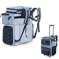 Goture 66L Rolling Tackle Box with Cooler, Gray Large Fishing Bag with Wheels for 5 3700 Trays(Trays Not Included), Saltwater Resistant Tackle Backpack with Rod Holders - color: Gray, size: No Trays