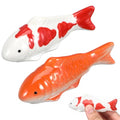 2 Pcs Ceramic Floating Fish, 3.9 Inch Orange Fake Goldfish Decor, Aquarium Tank Koi Accessories Outdoor Pond Glass Bowl Water Garden