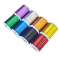 Aventik Fishing Rod Wrapping Thread for Guide Building 500D/100YDS 8PCS Nylon Thread Fishing Rod Repair Kit Fishing Rod Building Supplies - style: 8 Pack Rainbow Color Metallic Thread
