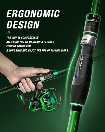 Ghosthorn Fishing Rod and Reel Combo Graphite Telescoping Fishing Pole Portable Travel Kit with Carrier Bag for Freshwater Saltwater - size: 7 ft, style: Fishing Rod+reel(no Lures&line)