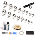 OJY&DOIIIY Fishing Rod Repair Kit, All-in-One Supplies for Fishing Pole Eyelets Replacement with Rod Guides,Epoxy Glue,Wrapping Thread and Tape - color: Casting