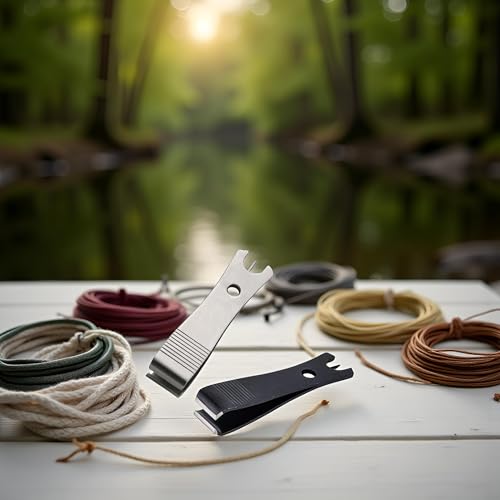 2Pcs Fishing Line Cutter Nipper with Hook Eye Cleaner Pin Stainless Steel Fishing Line Scissors Cutting Tool, Hook Eye Cleaner Pin, Multi Functional Accessories, Nippers and Snips