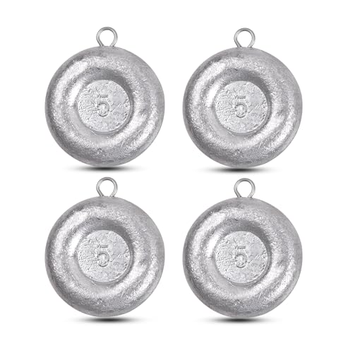 Disc Sinkers Fishing Weights Coin Sinker Weights Saltwater Surf Fishing Weights Bottom Drifting Trolling Catfishing Gear Tackle Fishing Sinker Weights 1oz 2oz 3oz 4oz 5oz 6oz 8oz - style: 5oz-4pcs