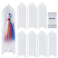 SILANON Fishing Lure Sleeves Wraps 10pcs Durable Clear Lure Sleeves Covers with Nylon Cable Ties Keep Fishing Safe Fishing Hook Covers Bait Storage Protector Easily See Lures for Fishing Rod - size: 10pcs-Large(9.45in*3.11in)