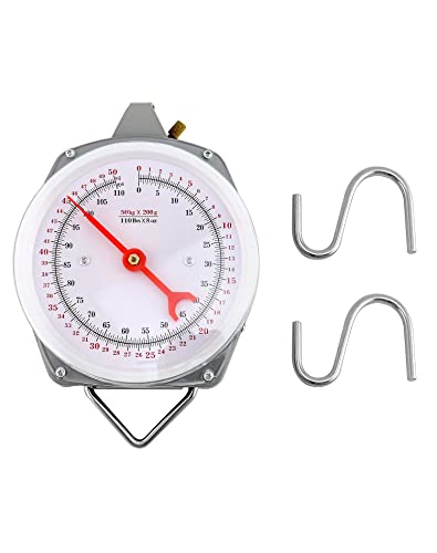 QWORK Precision Hanging Scale, 110lbs / 50kg Capacity, Dual Unit, Heavy Duty