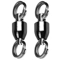 QISHUO Ball Rolling Bearing Swivel Saltwater High Strength Fishing Swivel Steel Bearing Connector Fishing Swivels Stainless Black Nickel 8lbs-135lbs - size: Size 9(124lb) 25pcs