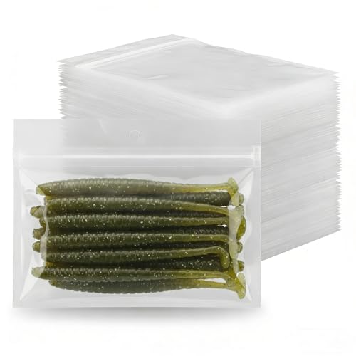 100 Pack Soft Plastic Baits Bags 6.7"x5.5" | Heavy-Duty Clear Lock Zipper Lure Packaging Bags - Leakproof Double-Sealed Zipper Storage for Soft Plastic Lures & Fishing Gear | Multiple Sizes - size: 6.7" x 5.5"