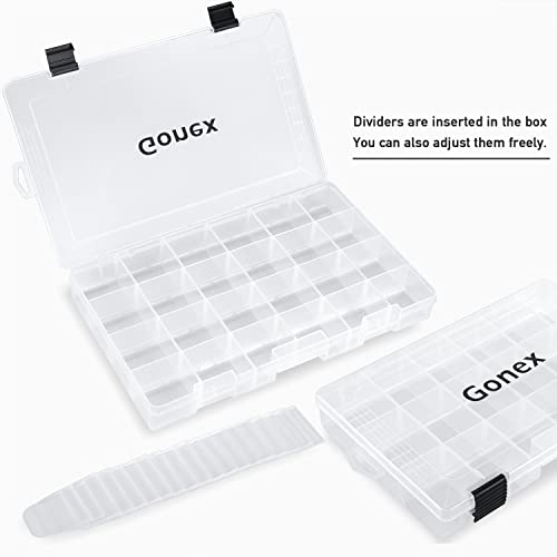 Gonex Fishing Tackle Boxes, 3600 3700 Tackle Trays with Adjustable Dividers, Clear Plastic Tackle Box Organizer Storage for Fishing Lure Bait Hook Jewelry Craft Beads Earring Container, 3 or 4 Packs - color: 3pcs 3700(Tray Size:14"x8.66"x1.85")