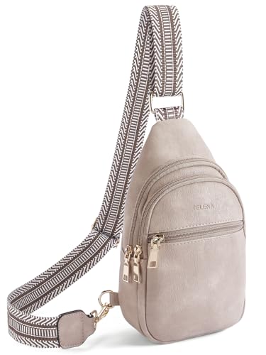 Telena Sling Bag for Women Crossbody Bags Purse for Women Vegan Leather Fanny Pack with Adjustable Strap - color: C-cloud Grey