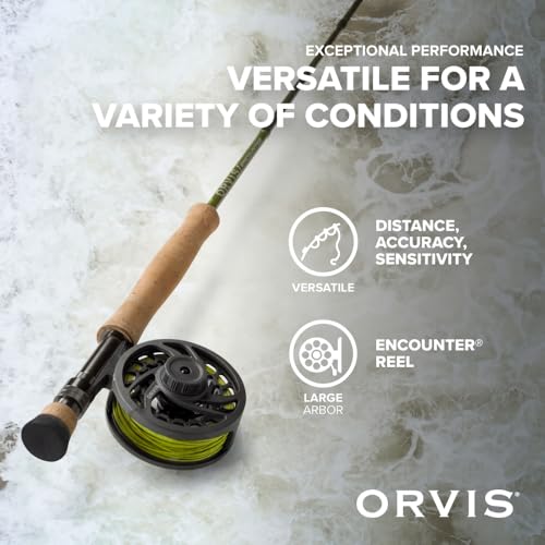 Orvis Encounter Fly Rod Outfit - 4Pc Fishing Rod and Reel Combo with Smooth Performance, Complete with Reel, Line, Backing, & Leader for Young Anglers - size: 5-Weight, 9'