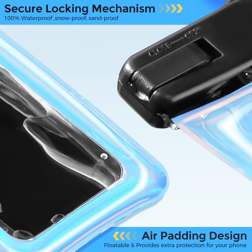 ProCase 2 Pack Floating Waterproof Phone Pouch IPX8, Universal Dry Bag Fits iPhone 17/16/15/14/13 Series, Galaxy S24/S23/S22, Pixel 8/7 (Up to 7”), Touchscreen, Underwater & Snow Protection -Sparkle - color: Sparkle