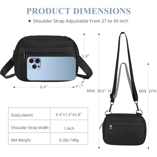 MAXTOP Small Crossbody Bags for Women Belt Bag Fanny Pack with Adjustable Strap - color: Black, style: Small Crossbody Bag