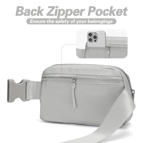 JSJ Mini Fanny Pack for Women & Men,Valentines Day Gifts for Girls Teens Kids Daughter Sister Her,Trendy Stuff Crossbody Bags Cute Everywhere Belt Bags. (Gray) - color: Gray