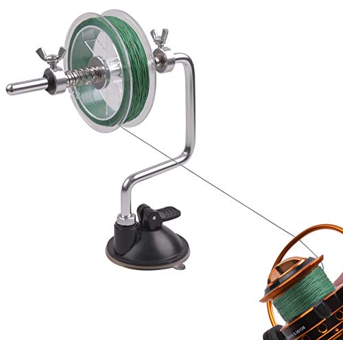 Fishing Line Spooler Winder, Adjustable Fishing Reel Spooler Spooling Station for Spinning Casting Reels - color: with Suction Cup