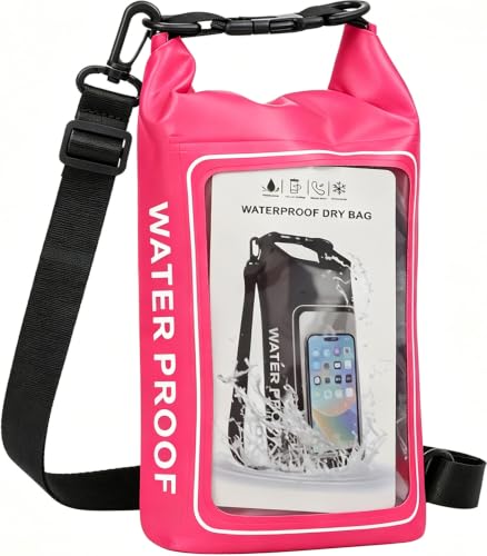 154 Pieces Waterproof Boat First Aid Kit Dry Bag with Out Bags Pouch Roll Top Boat Emergency Kit 2-in-1 for Camping Fishing Kayaking Swimming Rafting - color: Pink