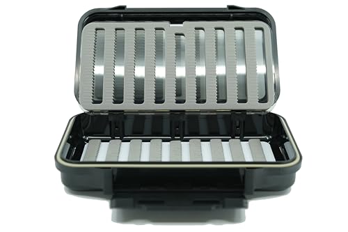 Kingfisher Waterproof Dry Fly Fishing Box with Leaf - color: Black, size: Foam A Box