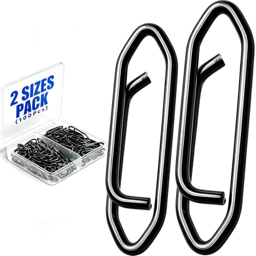 Fishing Speed Clips, Quick Change Clips for Lures 100Pcs | Fishing Power Clips, 2 Size Pack, Stainless Steel, Saltwater Freshwater , Poppers Spinnerbaits Crankbaits Quick Snap, Black - size: Set D (27lb+36lb) 100Pcs