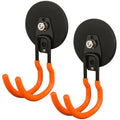 MUTUACTOR Updated Magnetic Hook Heavy Duty,40lbs 2-Pack Super Strong Magnet Garage Hook,Anti-Scratch Large Magnets Hook for Hanging Impact Drivers Trailer Cord Shovel Tool Organizer - style: Updated 3.46in Magnet J Red Hooks 2PCS