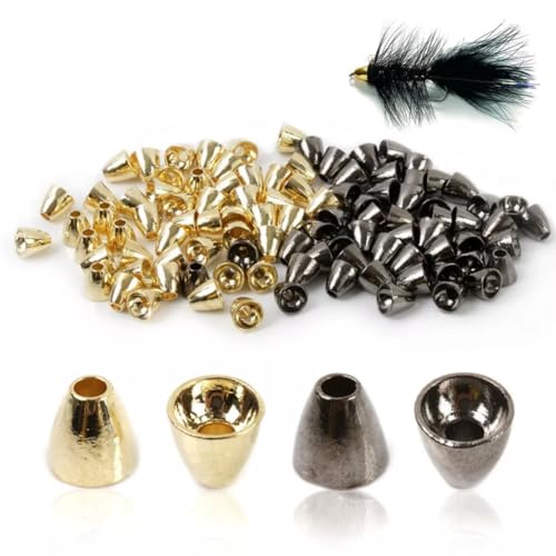 Maxcatch Tungsten Cone Head Beads for Fly Tying, 25 Pieces - color: Black Nickel, size: 5mm x 5mm
