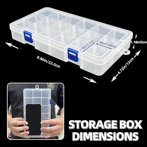 DUOFIRE Plastic Organizer Container Storage Box Adjustable Divider Removable Grid Compartment for Jewelry Beads Earring Tool Fishing Hook Small Accessories(18 grids, Pink X 2) - color: Pink, size: 18Grid-2pcs