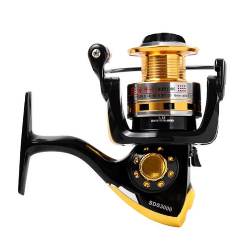 Diwa Spinning Fishing Reels for Saltwater Freshwater 1000 2000 3000 4000 5000 6000 Series Fishing Spool Left/Right Interchangeable Trout Carp Spinning Reel Light and Smooth - style: 5000-black