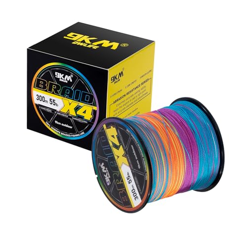9KM DWLIFE Braided Fishing Line 8LB-120LB Dyneema Fishing Line, Zero Stretch & Anti-Bite Coating for Freshwater/Saltwater Fishing 4/8 Strands - color: Multicolor, size: 150m（164Yards)-12lb(4 Strands)