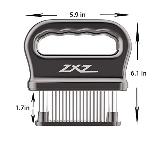ZXZ Meat Tenderizer, 48 Stainless Steel Sharp Needle Blade, Heavy Duty Cooking Tool for Tenderizing Beef, Turkey, Chicken, Steak, Veal, Pork, Fish. - size: Regular