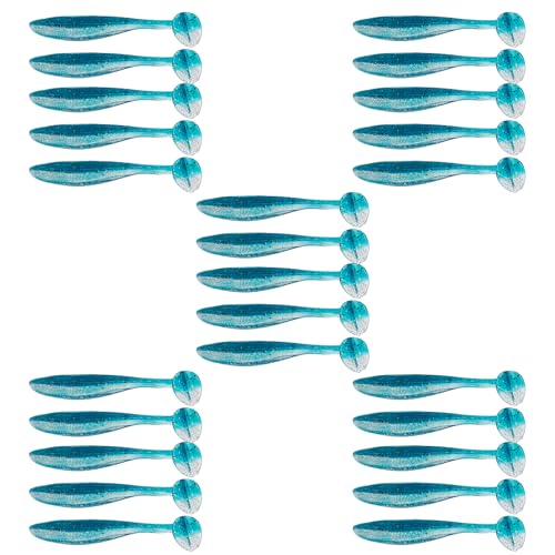 Paddle Tail Swimbaits FS/RE-10 | for Bass Fishing,14 Colors ,Fishing Lures with Flash Blade,Freshwater Saltwater ,Bass Bait,for Trout Catfish Pike - color: Color B, size: 12cm,25pcs