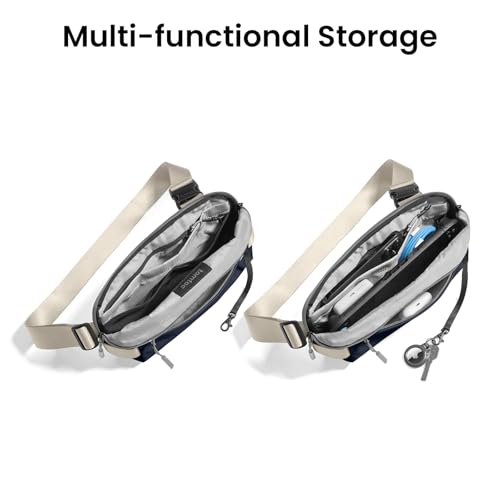 tomtoc Compact EDC Sling Bag 3L-10L, Minimalist Crossbody Bag Chest Shoulder Pack for Men Women, X-pac/Recycled Polyester - color: Blue & White, size: S(Fits iPad Mini)