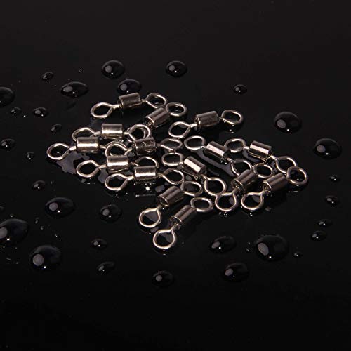 Rolling Barrel Fishing Swivel Black Nickle Fishing Hook Line Connector Fishing Tackle Accessories 30LB to 335LB 50-100pcs - size: 100pcs 3/0