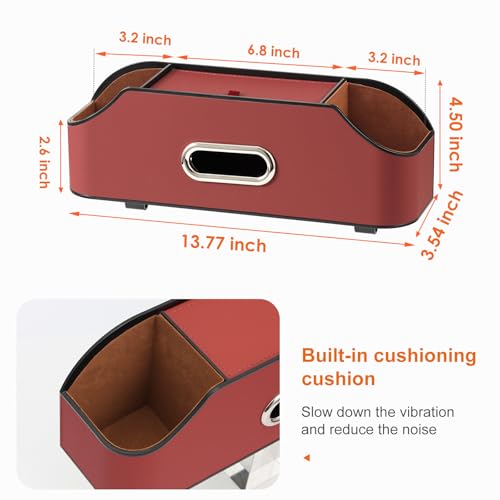 Car Rear Backseat Extra Multifunctional Drink Cup Holder Organizers With Tissue Storage Box Organizer & Hooks For Car Seat Back. Red - color: Red