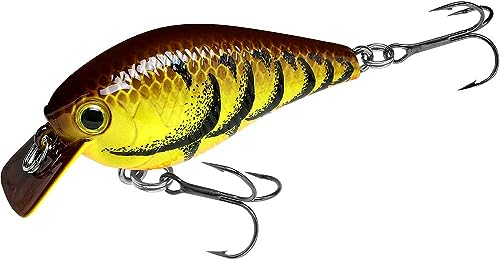 Lucky Craft LC 0.5 Squarebill Crankbait, Silent Fishing Lure for Bass Trout and Pike, Made in Japan, Freshwater Fishing Gear, Hard Bait Bass Lures - color: 514 All Chart Black Craw