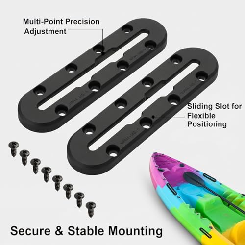 4PCS Kayak Track, Kayak Low Profile Track for Fishing Rod Holder, Kayaks Tracks Accessories, Kayaks Mount Tracsk, for Fishing Rod, Cup Holder, Paddle Holders, Anchor Cleats (S) - size: Small