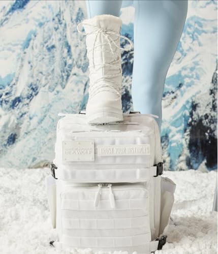WOLFpak 35L Athletic Gym Backpack (Snow Leopard) Durable 1000D Waterproof Oxford Material with MOLLE Webbing, Laptop Pocket & Dual Cup Holders, Durable Fitness/Travel/Military Daypack