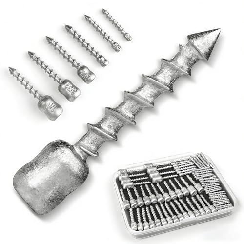 60/80-PCs Hard Alloy Screw Nail Weights, Stamped Insert Bass Fishing Sinkers, Assortment 6 Sizes for Neko Rig/Hover Rig&Wacky Worm Rig - size: 1/32oz - 80PCs