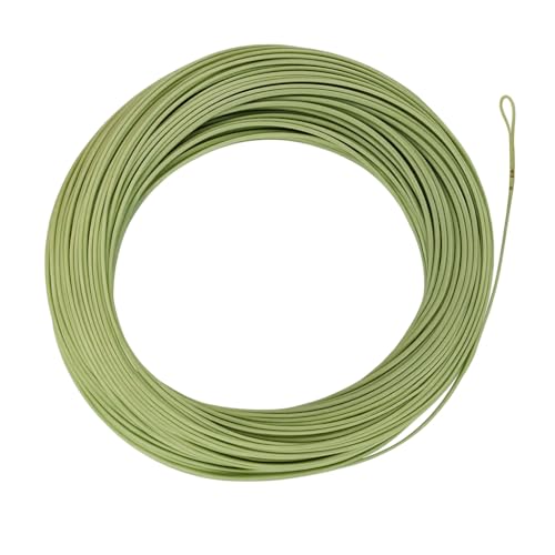 EUPHNG All-Purpose Fly Line Floating Trout Fishing Line Welded Loop Line ID Weight Forward Fly Fishing Line 100FT - color: Moss Green, size: WF2F