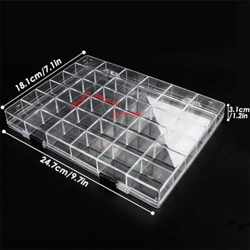 36 Grids Clear Plastic Organizer Box, Craft Storage Container for Beads Organizer, Art DIY, Crafts Jewelry Storage, Fishing Tackles, Rock Collection, 1 Pack - color: 36 Grids-1 Pack