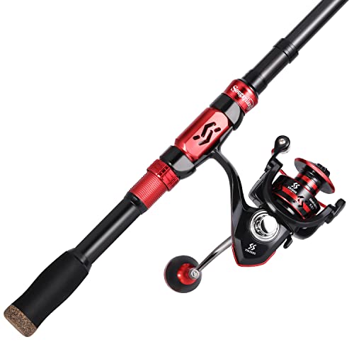 Sougayilang Fishing Pole with Spinning Reel Portable Fishing Rod Reel Combos - size: 2.4M/7.87FT Rod with 3000 Reel, style: Full Kits With Bag