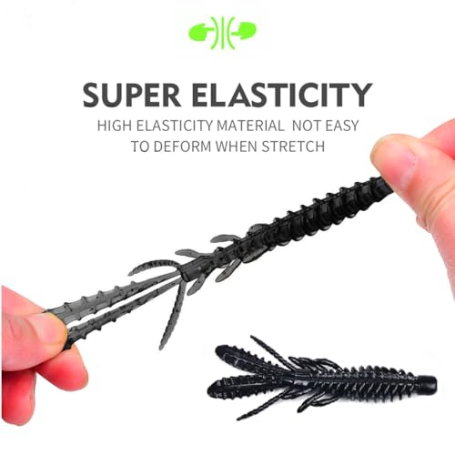 10 Pcs Soft Swimbait Lures, 6.4cm/2.5in Shrimp Shape Soft Plastic Fishing Lures Kit, Bass Fishing Lure Swim Baits with 5 Color, for Fishing Trout, Crappie, Bass, Redfish, Freshwater, Saltwater - color: Black, size: 3.15 inch