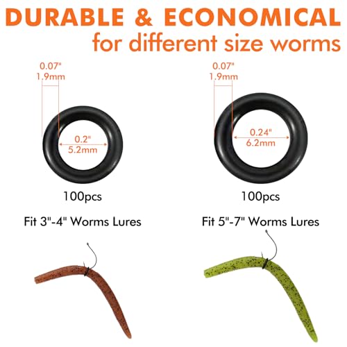 TRUSCEND Gradient Fishing Wacky Rig Tool with Silicone O Rings 210Pcs for 3"-4" and 5"-7" Fishing Worm Lures, Ultra-Smooth Downriggers Tube for Easy Installation and Great Protection of Stick Bait N1 - color: Gradient Gold
